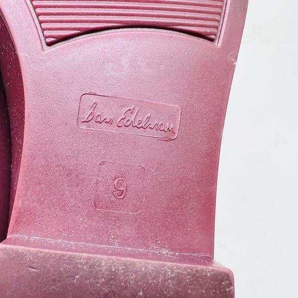 Sam Edelman Rubber Rain Boot Stretch Panel Side Eggplant - 9 - Picture 9 of 9